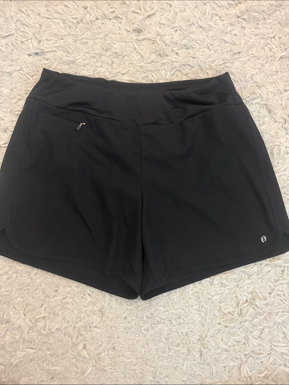 Hang Ten Women's Black Athletic Shorts with Zip Pocket - Picture 3 of 10